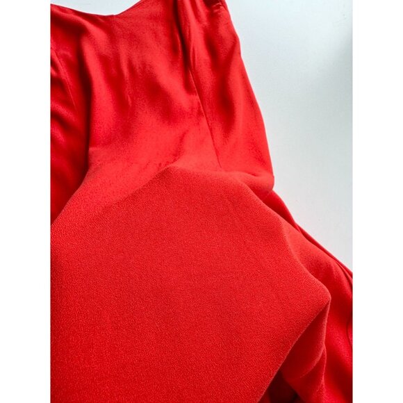 FARM RIO Red Viscose Crepe V-Neck Drop Waist Dress, Size P/S - Picture 9 of 13